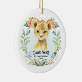 Baby Boy Mijn eerste kerstWaterverf-leeuwenkap Keramisch Ornament (Rechts)