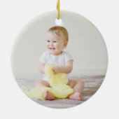 Baby Boy Mijn eerste kerstWaterverf-leeuwenkap Keramisch Ornament (Achterkant)