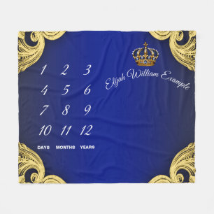 Baby Boy Milestone Prince Babydeken Fleece Deken