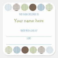 Baby Boy Mod Polka Dot boek bord naam bookplate