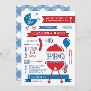 Baby Boy - Moderne BBQ Shower Invitation