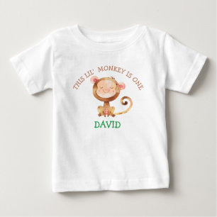 Baby Boy Monkey Eerste Verjaardag Little Monkey