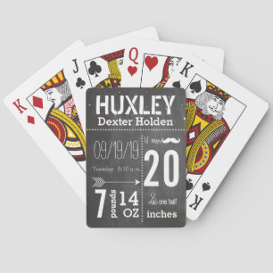 Baby Boy Mustache lil' Man  Retro Speelkaarten