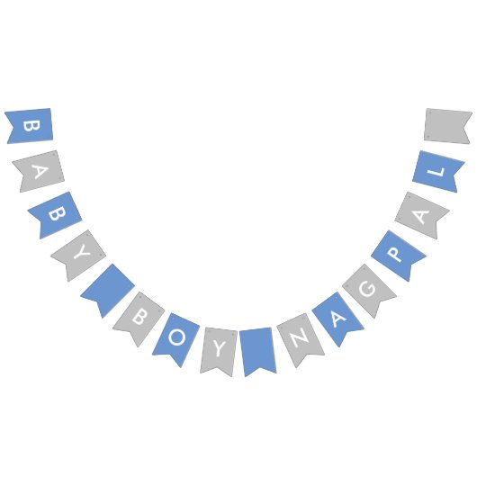 Baby Boy Nagpal Blue en Silver Banner (Alle)