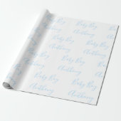 Baby Boy Name Blue Script Gepersonaliseerd het ver Cadeaupapier (Uitgerold)