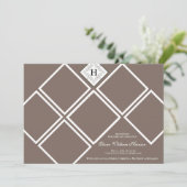 Baby Boy Neutraal foto Monogram Aankondiging (Staand voorkant)