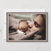 Baby Boy Neutraal foto Monogram Aankondiging (Achterkant)