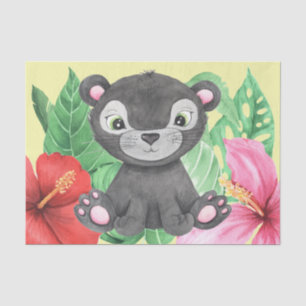 Baby Boy Neutral Neursery Panther Decoupage Tissuepapier