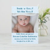 Baby Boy Nieuwe Aankomst Aankondiging (Staand voorkant)