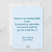 Baby Boy Nieuwe Aankomst Aankondiging (Achterkant)