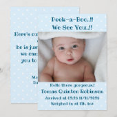 Baby Boy Nieuwe Aankomst Aankondiging (Voorkant / Achterkant)