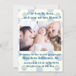 Baby Boy Nieuwe Aankomst Aankondiging