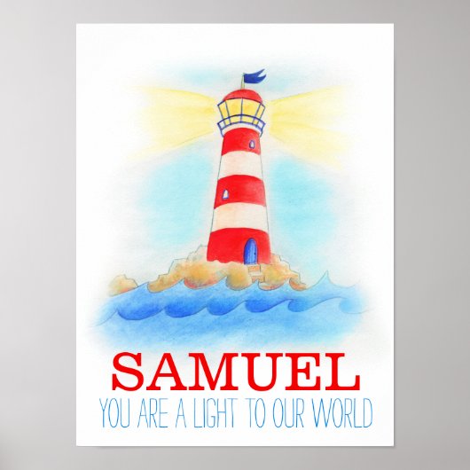 Baby boy nursery phare citation poster (Devant)