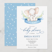 Baby Boy Olifant Baby shower Kaart (Voorkant / Achterkant)