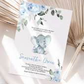 Baby Boy Olifant Baby Shower Kaart