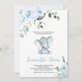 Baby Boy Olifant Baby Shower Kaart (Voorkant)