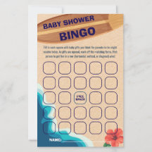 Baby Boy On Board Baby Shower Bingo Spelkaart