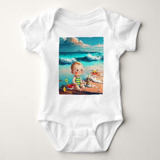 Baby Boy op het strand Romper (Voorkant)