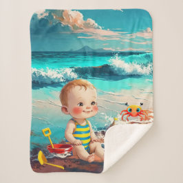 Baby Boy op het strand Sherpa Deken