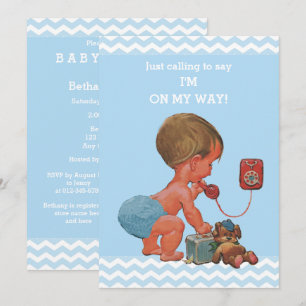  Baby Boy op Telefoon Baby shower Chevrons Kaart
