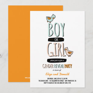 Baby Boy or Girl Ducks Gender onthullen Party Invi Kaart