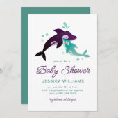 Baby Boy Orca Uitnodiging (Voorkant / Achterkant)