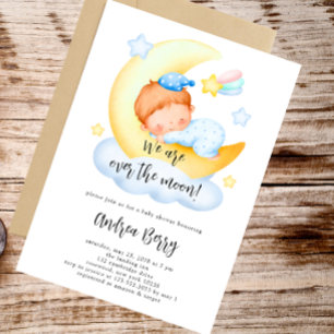 Baby Boy over het Baby shower van de maan Kaart