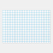 Baby Boy Pastel Blue Gingham Pset Multi Inpakpapier Vel (Voorkant)