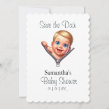 Baby Boy Peeking uit Baby shower Thema