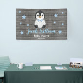 Baby Boy Penguin Banner Sign Backdrop (Beurs)