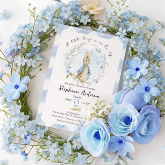 Baby Boy Peter Rabbit Baby shower Invitation