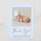 Baby Boy Photo Merci bleu Faire-part de naissance (Devant / Derrière)