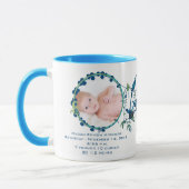 Baby Boy Photo Mug Baby Stats mignons Oiseaux (Gauche)