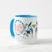 Baby Boy Photo Mug Baby Stats mignons Oiseaux (Devant gauche)