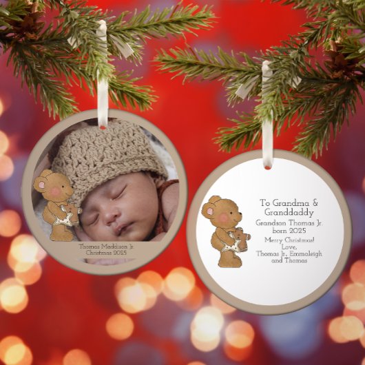 Baby Boy Photo Teddy Bear Grand-Parent
