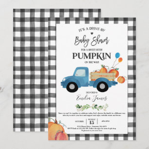 Baby Boy Pompoen Truck Pompoen Herfst Baby shower Kaart