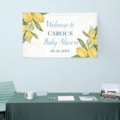 Baby Boy Positano Lemons Blue Baby shower Backdrop Spandoek (Beurs)