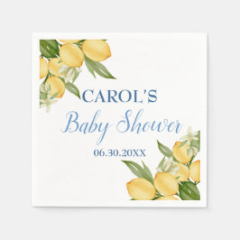 Baby Boy Positano Lemons Blue Pattern Baby shower Servet