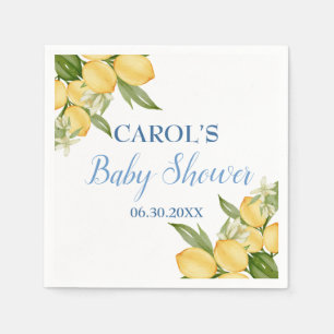 Baby Boy Positano Lemons Blue Pattern Baby shower Servet