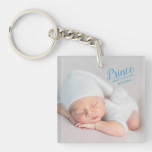 Baby Boy Prince Foto Birth Keepomwille Sleutelhanger