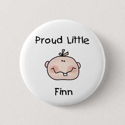 Baby Boy Proud Little Finn Ronde Button 5,7 Cm (Voorkant)