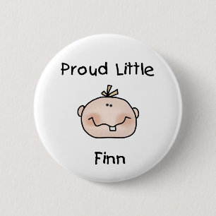 Baby Boy Proud Little Finn Ronde Button 5,7 Cm