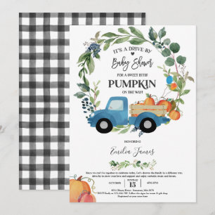 Baby Boy Pumpkin Truck Pumpkin Herfst Baby shower Kaart