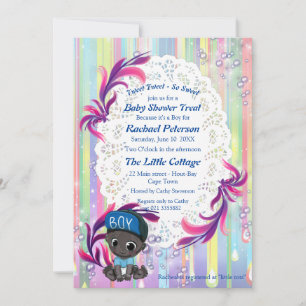 Baby Boy regenboog Bubbles & Eenhoorns Baby Shower Bedankkaart