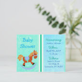Baby Boy Rocking Horse Baby shower bleu Invitation (Debout devant)