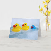 Baby Boy Rubber Duck Kaart (Gele Bloem)