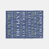 Baby Boy Rules Blue Fleece Deken (Voorkant (Horizontaal))