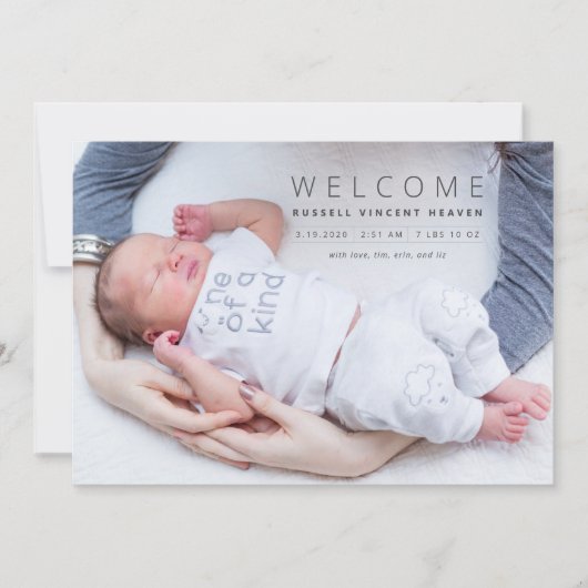 Baby Boy Russell Birth Announement (Voorkant)