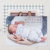 Baby Boy Russell Birth Announement (Voorkant / Achterkant)