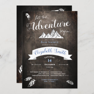 Baby boy Rustic adventure babyshower Kaart